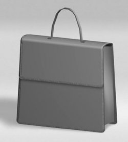 Modello 3D con cuciture e ombra